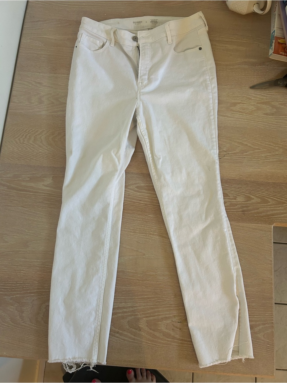Old Navy White Straight Leg Jeans